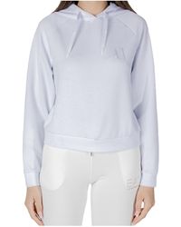 ARMANI EXCHANGE - Crystal-Embellished Logo Hoodie - Lyst