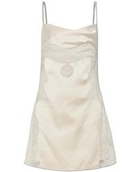Off-White c/o Virgil Abloh - Lace-Insert Satin Dress - Lyst
