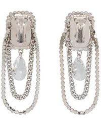 Alessandra Rich - Crystal-Embellished Drop Chain Earrings - Lyst