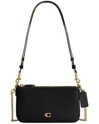 COACH - Chain-Strap Leather Shoulder Bag - Lyst