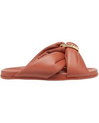 Fendi - Sienna Leather Slides - Lyst
