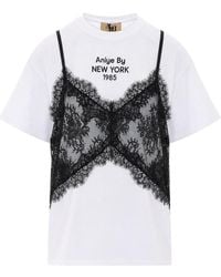 Aniye By - Lace Overlay Oversized T-Shirts - Lyst