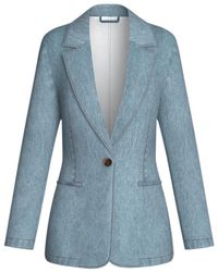 Marella - Denim Blazer - Lyst