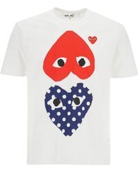 COMME DES GARÇONS PLAY - Heart-Print Polka-Dot T-Shirt - Lyst