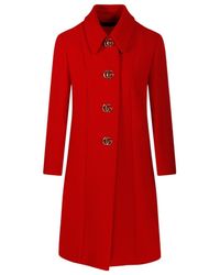 Gucci - Double G Button Collared Coat - Lyst