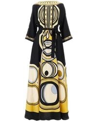 La DoubleJ - Printed Silk 'Muumuu' Long Dress - Lyst