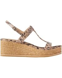 Jimmy Choo - Leather Espadrilles Wedge Sandals - Lyst