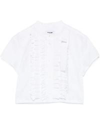 MSGM - Cropped Ruffled Shirt - Lyst