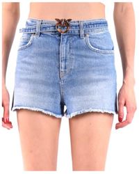 Pinko - Logo Denim Shorts - Lyst