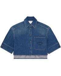 Givenchy - Cropped Cocoon Denim Shirt - Lyst
