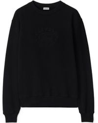 Burberry - Logo Embroidered Crewneck Sweatshirt - Lyst