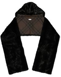 Burberry - Hooded Wraparound Style Faux-Fur Scarf - Lyst
