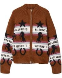 AllSaints - Epona Zip-Up Cardigan - Lyst