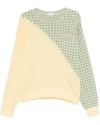 Versace - Geometric-Pattern Cable-Knit Sweater - Lyst