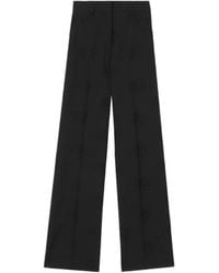 Burberry - High-Rise Wide-Leg Trousers - Lyst