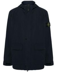 Stone Island - Logo Patch Hooded Jacket - Lyst
