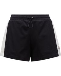 Moncler - Logo Patch Drawstring Jersey Shorts - Lyst