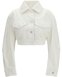 Givenchy - Cropped Opened-Back Denim Jacket - Lyst