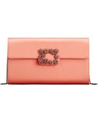 Roger Vivier - Efflorescence Embellished Satin Clutch Bag - Lyst