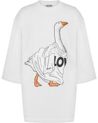 Moschino - Goose Printed Oversized T-Shirt - Lyst