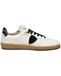 Philippe Model - Glitter-Patchwork Leather Sneakers - Lyst