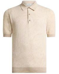 Etro - Knit Cotton Polo Shirt With Floral Paisley Motif - Lyst