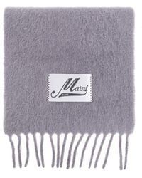 Marni - Logo Patch Fringed-Edge Scarf - Lyst