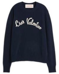Valentino - Chez Embroidered Crewneck Jumper - Lyst