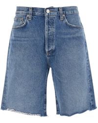 Agolde - Anson Raw-Hem Denim Shorts - Lyst