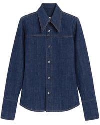 Ami Paris - Ami De Coeur Long Sleeved Denim Shirt - Lyst
