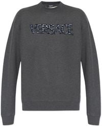 Versace - Logo-Embellished Crewneck Sweatshirt - Lyst