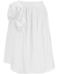 Simone Rocha - Floral-Motifed Pleated Midi Skirt - Lyst