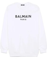 Balmain - Logo-Print Sweatshirt - Lyst