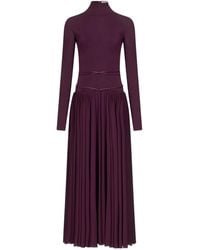 Alaïa - Long-Sleeved Pleated Dress - Lyst