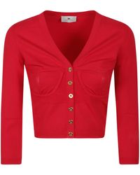 Elisabetta Franchi - Bustier-Style V-Neck Cardigan - Lyst