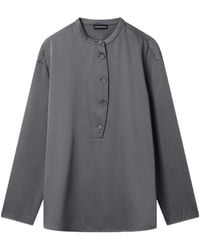 Emporio Armani - Long-Sleeved Crewneck Blouse - Lyst
