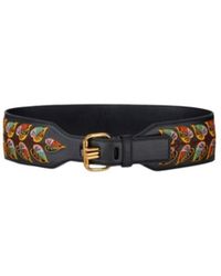 Etro - Embroidered Leather Belt - Lyst