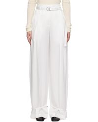 Jil Sander - Crepe Pleated Straight Trousers - Lyst