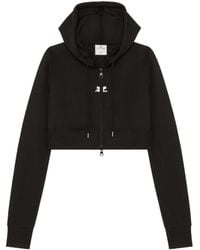Courreges - Logo-Patch Cropped Zipped Hoodie - Lyst