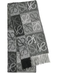 Loewe - Anagram-Intarsia Wool And Cashmere-Blend Scarf - Lyst