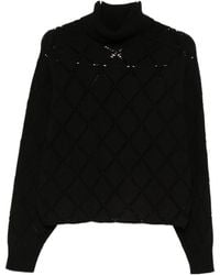 Semicouture - Openwork Turtleneck Sweater - Lyst