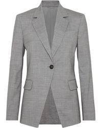 Brunello Cucinelli - Mélange-Effect Single-Breasted Tailored Blazer - Lyst