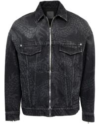 Givenchy - Snake Print Collared Denim Jacket - Lyst