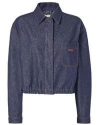 Fendi - Ff Reverse Cropped Denim Jacket - Lyst