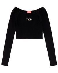 DIESEL - M-Vera Cropped Knit Top - Lyst