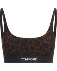 Tom Ford - Leopard Printed Logo Waistband Bra - Lyst