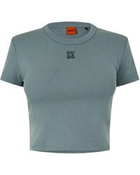 BOSS - Cotton Cropped Tshirt - Lyst