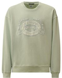 C.P. Company - Logo Embroidered Crewneck Sweatshirt - Lyst