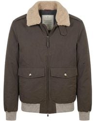 Brunello Cucinelli - Waxed Techno Cotton Bomber Jacket With Thermore Padding And Detachable Shearling Collar - Lyst