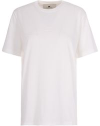 Elisabetta Franchi - Short-Sleeved Crewneck T-Shirt - Lyst